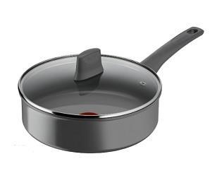 Сотейник з кришкою Tefal Renewal, 24см, алюміній, бакеліт, скло, сірий, C4263243