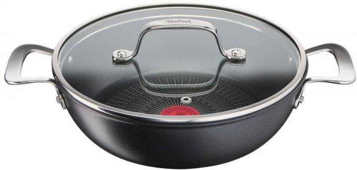 Сотейник з кришкою Tefal Unlimited, 26см, 2.5л, алюміній,скло, чорний, G2557172