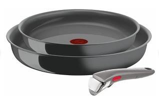 Набір посуду Tefal Ingenio Renew, знімна ручка, 3предмети, алюміній, бакеліт, сірий, L2609502