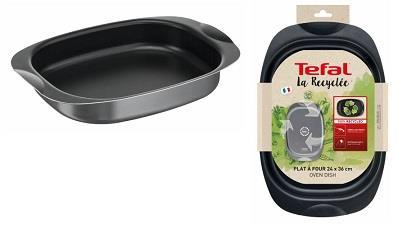 Форма для запікання Tefal La Recyclee, овальна, з ручками, 24х36см, алюміній, чорний, J5701553
