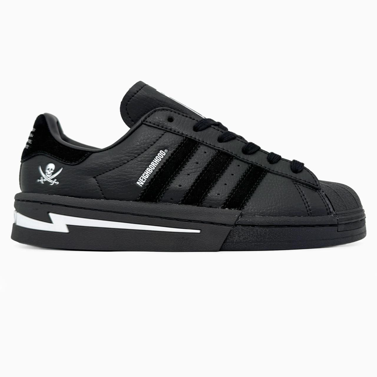 Кросівки чоловічі чорні Adidas Superstar x Neighborhood Black White (18672), фото 1