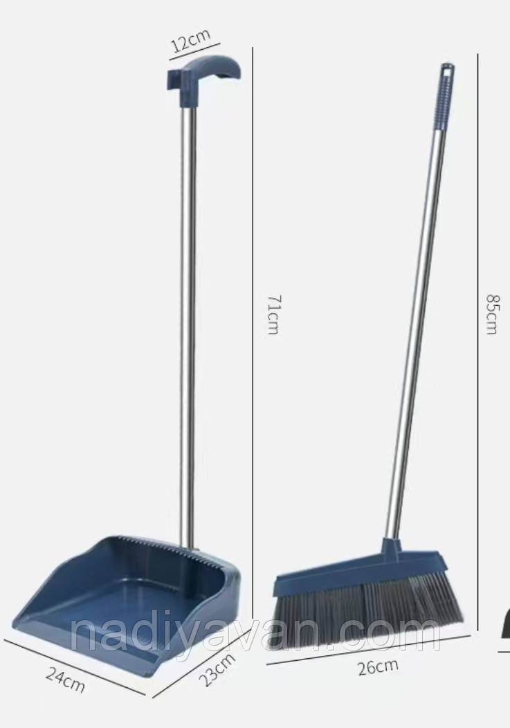 Набір щітка з  совком, хромована ручка.