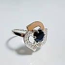 Срібна каблучка с золотими накладками, фото 2