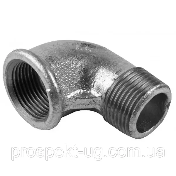 Кутник Ду40 (1 1/2") чавунний оцинкований різьба внутрішня-зовнішня В-З