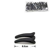 Заколка-уточка 8.6 см. Чорна матова, 1 шт