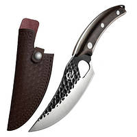 Обробний кований ніж для м'яса Grandsharp 6 дюймів зі шкіряним чохлом