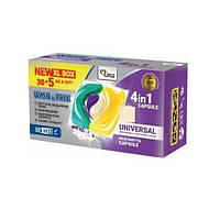 Капсули для прання Wash&Free 30+5шт жасмин та лаванда з марсельським милом