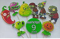 Фігурки зомбі, топери цукрової пасти для хлопчик, їстівні картинки на день народження