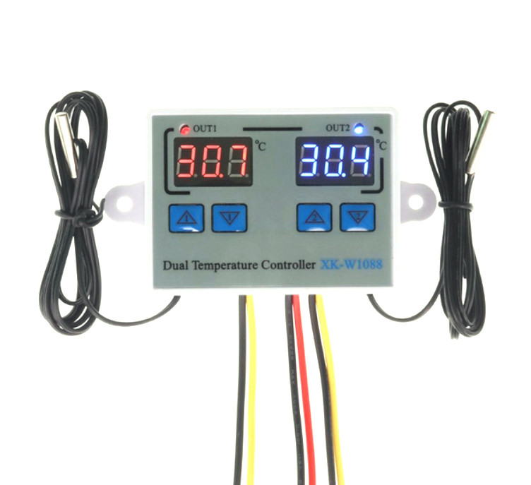 Цифровий контролер температури XK-W1088 подвійний DC12V 120W