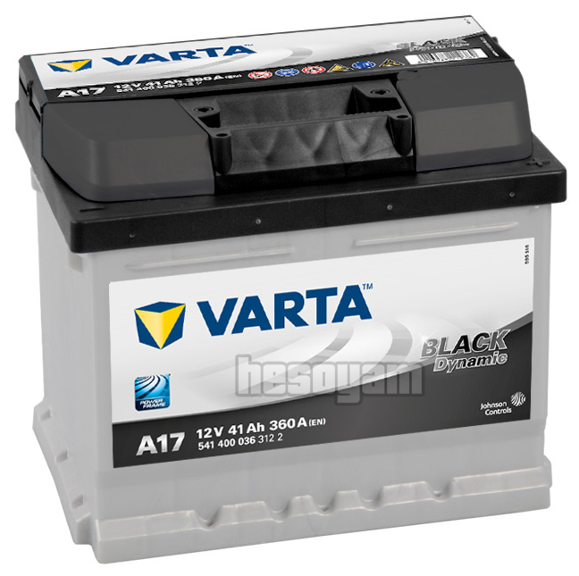 Акумулятор 41Аг 360А 12В R+ VARTA A17 Black Dynamic 541400036 / 541 400 036 6СТ-41, фото 1