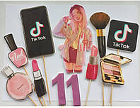 Фігурки для дівчинки косметика, топери цукрової пасти для дівчаток, їстівні картинки на день народження