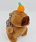 Брелок м'яка іграшка Капібара з мандарином на голові 12 см