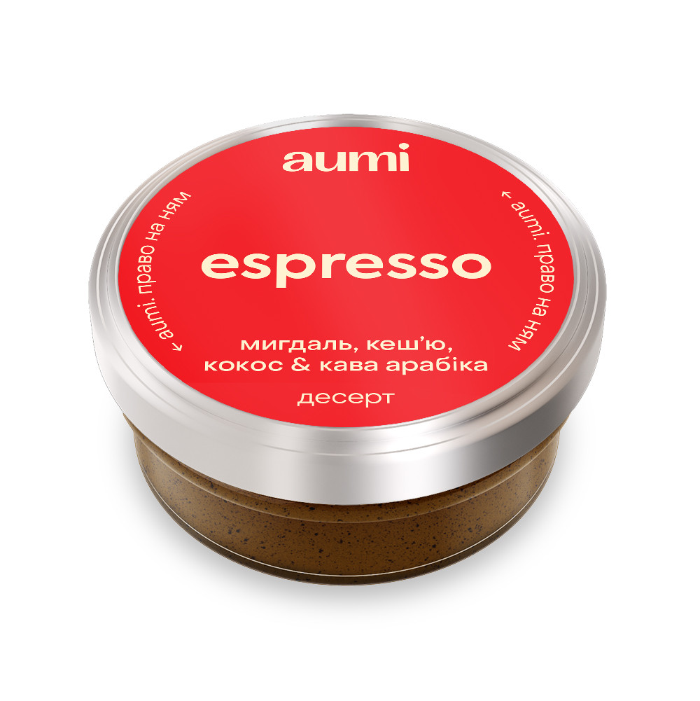 Десерт "Espresso" горіхово-кавовий, 50г, банка СКЛЯНА, мигдалева та кеш'ю паста з кавою і ваніллю