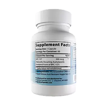 BPC-157 PURE Delayed Release (60 caps), Пептиди для постійної підтримки ЖКТ, 60 капс., MFD 02/06/2025 + 2 роки, фото 2