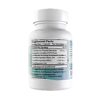 ThyroPep (60 caps) Пептиди для підтримки здоров’я щитовидної залози, 60 капсул, MFD 27/05/2024 + 2 роки, фото 2