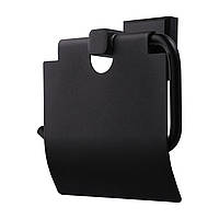 Тримач для туалетного паперу з кришкою настінний латунь TOPAZ TКВ 9926-BL чорний