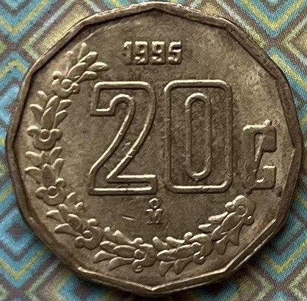 Монета Мексики 20 сентаво 1995-2006 рр.