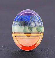 "7 чакр" камінь антистрес, Натуральний овальний камінь для медитації, зняття стресу та тривоги, 45мм