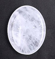 Чистый кварц антистресс, Натуральный овальный камень чистого кварца для медитации и снятия стресса 45 мм.