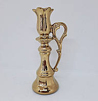 Керамічний підсвічник висота 17 см під золото