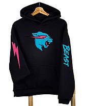 Чорні худі MrBeast для підлітків, різні принти. Мерч Містер Біст