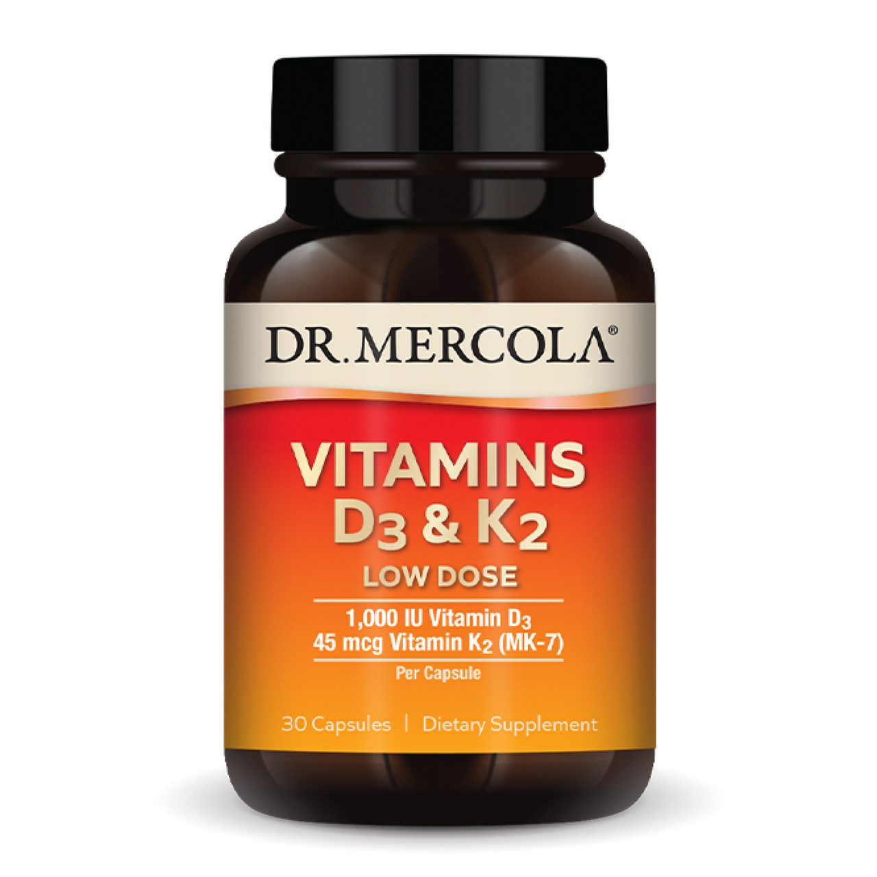 Vitamins D3 & K2 Low Dose - 30 caps, фото 1