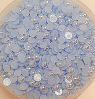Камінці-половинки (напівнамистини) 6 мм, колір- блакитний, арт (013866), уп\95-100 шт, Блакитний