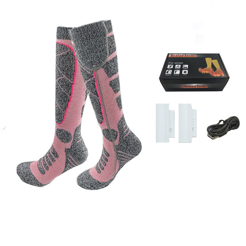 Термошкарпетки гетри з підігрівом та двома акумуляторами по 2200 mAh Heated Electric Socks Rose, фото 1