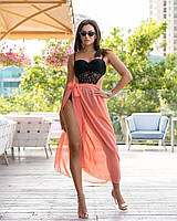 Шифоновая оранжевая пляжная юбка,РАЗМЕР ТОЛЬКО 46/48