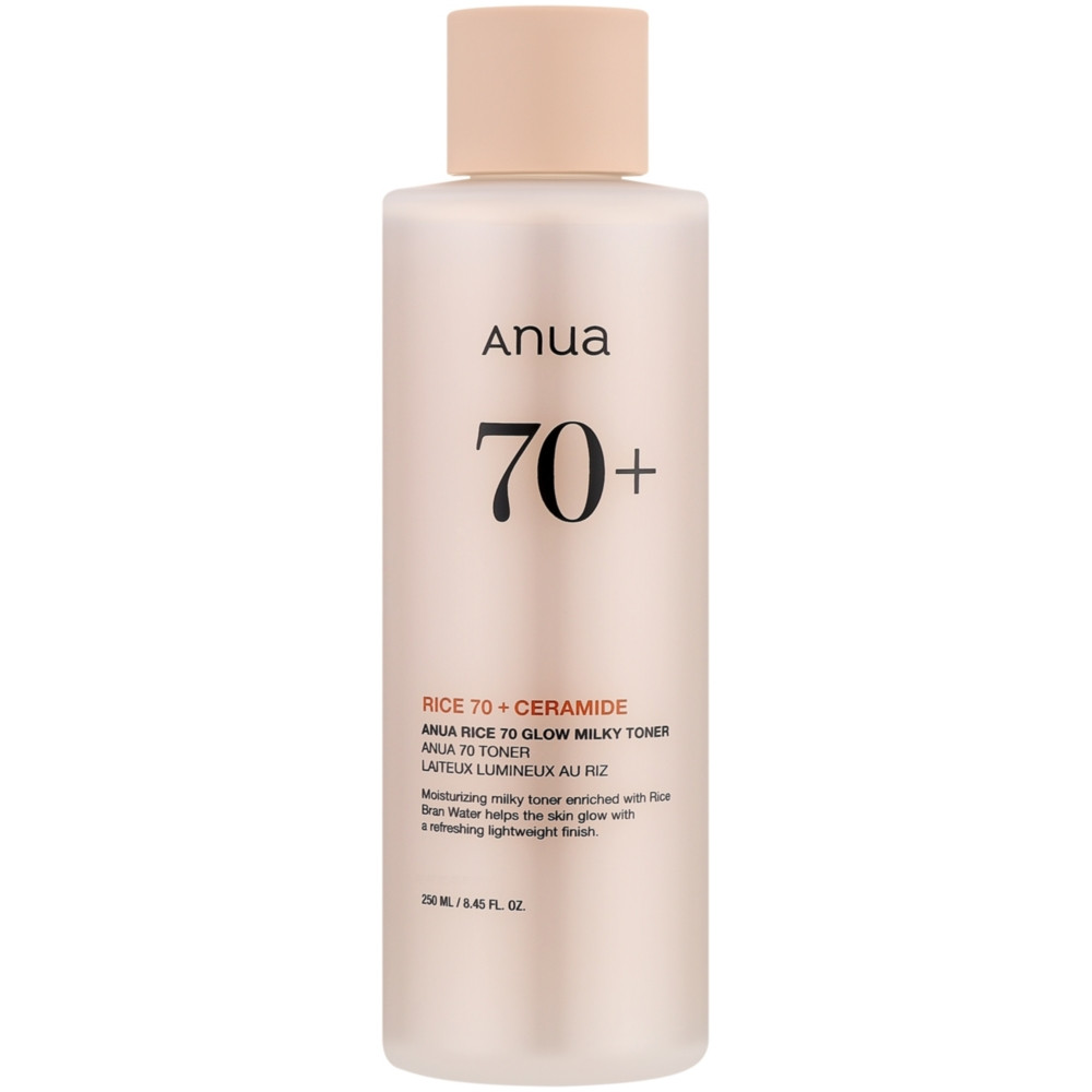 Поживний тонер на рисовій воді для сяйва шкіри Anua Rice 70 Glow Milky Toner 250 мл, фото 1