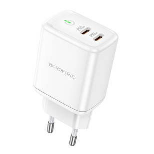 Мережевий зарядний пристрій BOROFONE BN9 Reacher PD35W dual port(2C)
