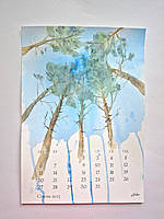 Основа для створення календаря Січень 2026р Fabriano акварельн папір А4 300г 25% бавовни середнє зерно Fabriano