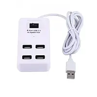 Хаб USB 2.0 4 порти, Black, 480Mbts живлення від USB, з вимикачем Blister Q100