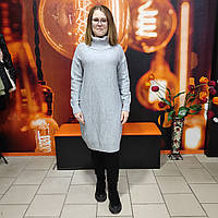 Трикотажне сіре плаття комір хомут Польща