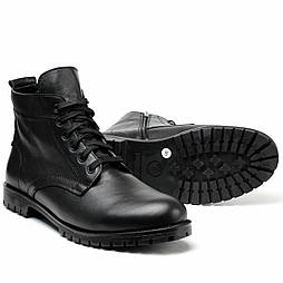 Зимові черевики шкіряні чоловіче взуття великих 46 47 48 розмірів Ultimate Black by Rosso Avangard BS