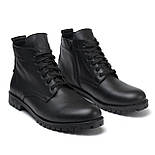 Черевики шкіряні на хутрі підошва з протектором зимове чоловіче взуття Ultimate Black by Rosso Avangard, фото 2