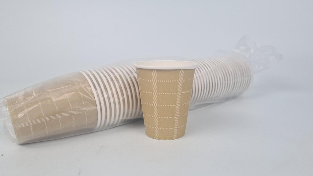 Стакан паперовий 175 мл Юніта карта бежева (50 шт.), фото 1