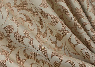 Шторна тканина льон рогожка, колекція "Вензель". Колір бежевий. Код 543ш