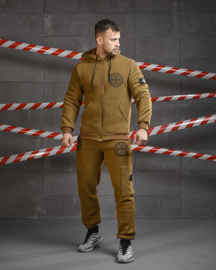 Флісовий спортивний костюм Stone island coyot ВТ0552