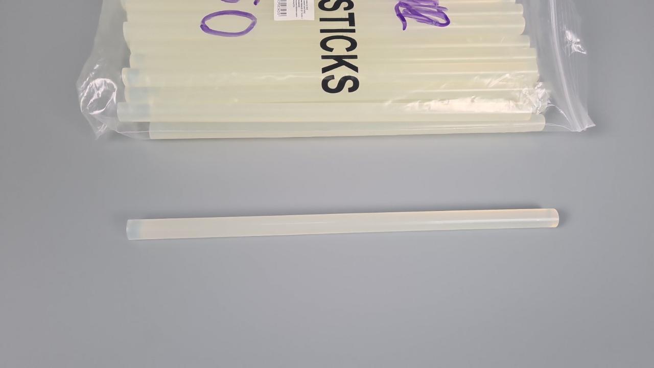 Клей стрижень для пістолета тонкий 8 мм 25 см прозорий (1 шт.), фото 1