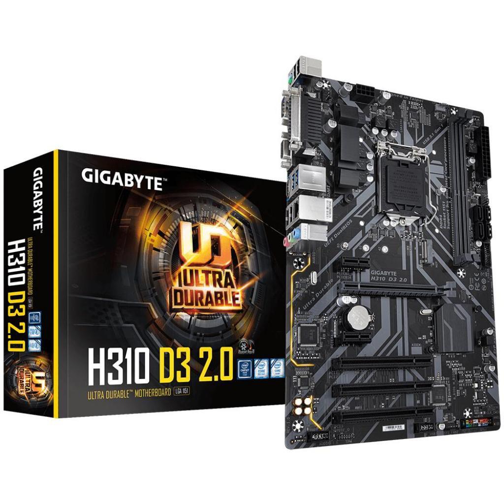 Материнська плата Gigabyte H310 D3 2.0 (s1151, Intel H310, PCI-Ex16)