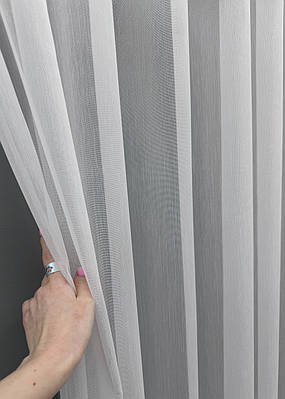 Залишок (4,7х3,05м.) з рулону, тюль бамбук однотонний. Колір білий. Код 1153ту 00-775