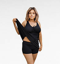 Купальник-платье с шортами 7550 Fuba Дарья черный(В НАЛИЧИИ ТОЛЬКО 60 62 64 66 68 УКР р-ры), фото 3