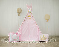 Вігвам та аксесуари великий ігровий намет для дітей курінь Рожевий для дівчинки Принцеса Повний комплект!, фото 4