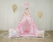 Вігвам та аксесуари великий ігровий намет для дітей курінь Рожевий для дівчинки Принцеса Повний комплект!, фото 6