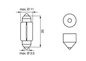 Автолампа C5W 12V 5W (35mm)