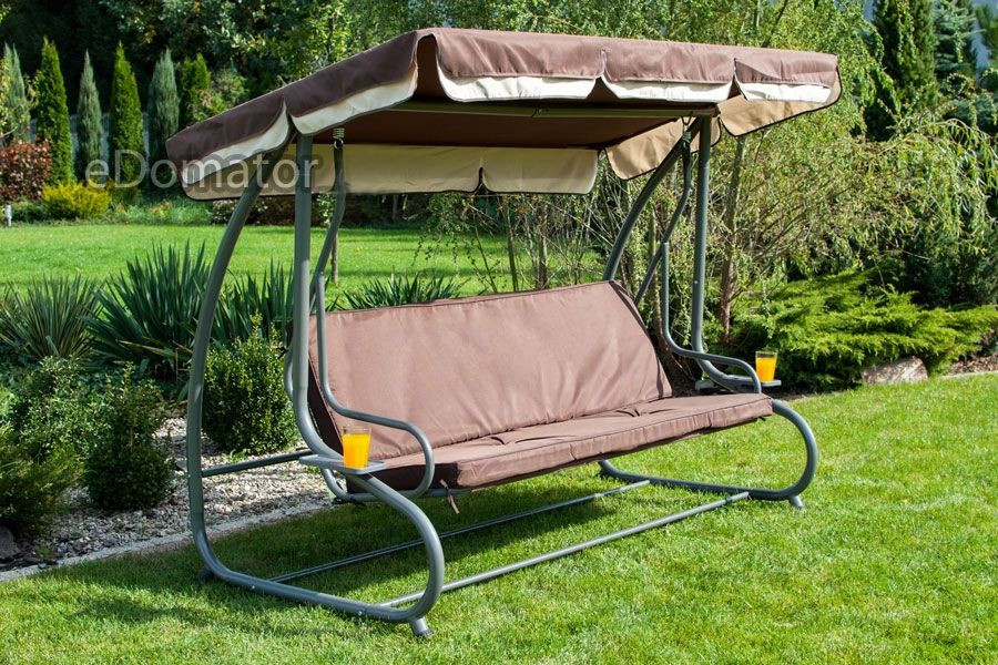 Гойдалки садові для 4 осіб Furnide Relax Plus Коричневі