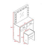 Туалетний, косметичний столик + табурет з підсвіткою AVKO ADT3 Grey Walnut, фото 3
