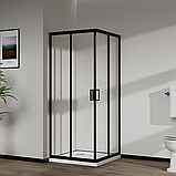 Скляна душова кабіна AVKO Glass  RDR06, 190х90х90 Black, фото 4