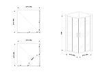 Скляна душова кабіна AVKO Glass  RDR06, 190х90х90 Black, фото 6